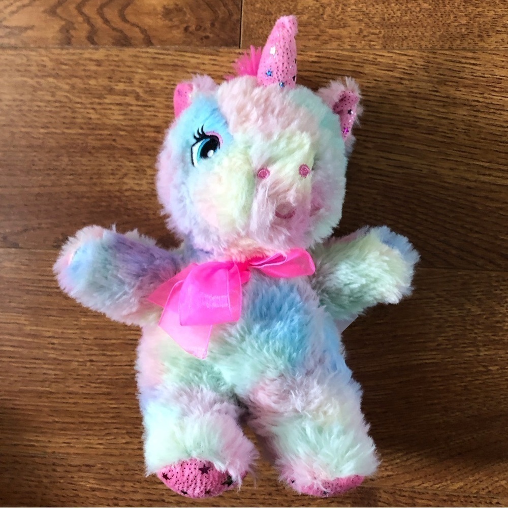 tie dye rainbow unicorn plush stuffed animal small